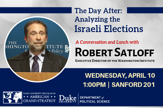 AGS Presents: Analyzing the Israeli Elections with Robert Satloff